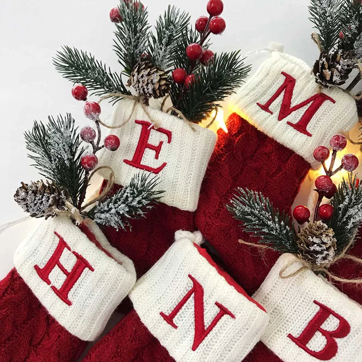 Snowflake Letter Christmas Stocking