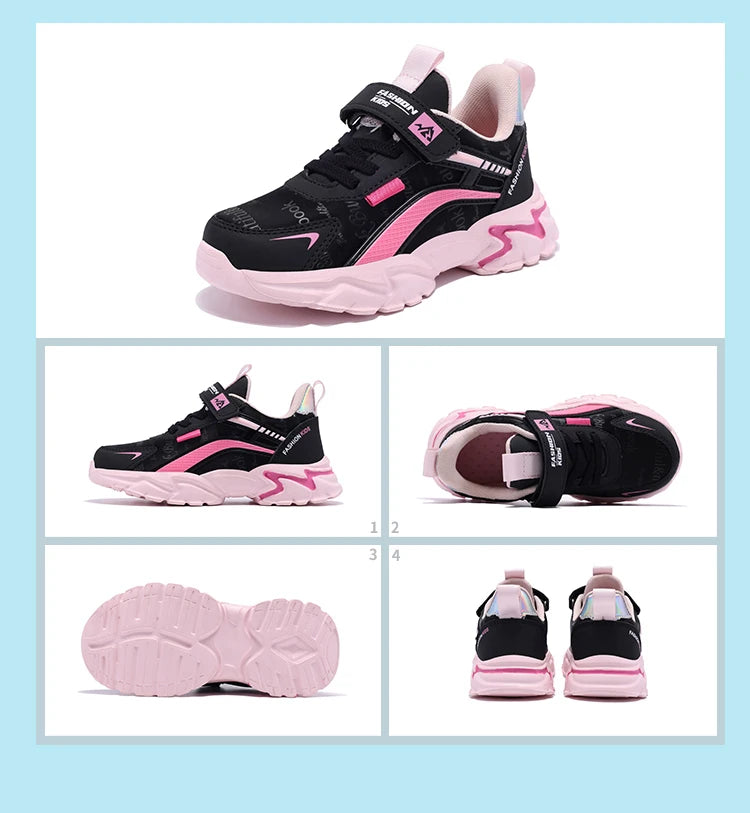 Kids Casual Pink Girls Leather Shoes