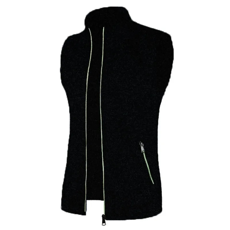 Men's Zipper Sleeveless Jacket Vest with ziper -Athletic Tops