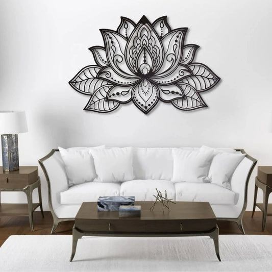 Lotus Flower Mandala Metal Wall Art