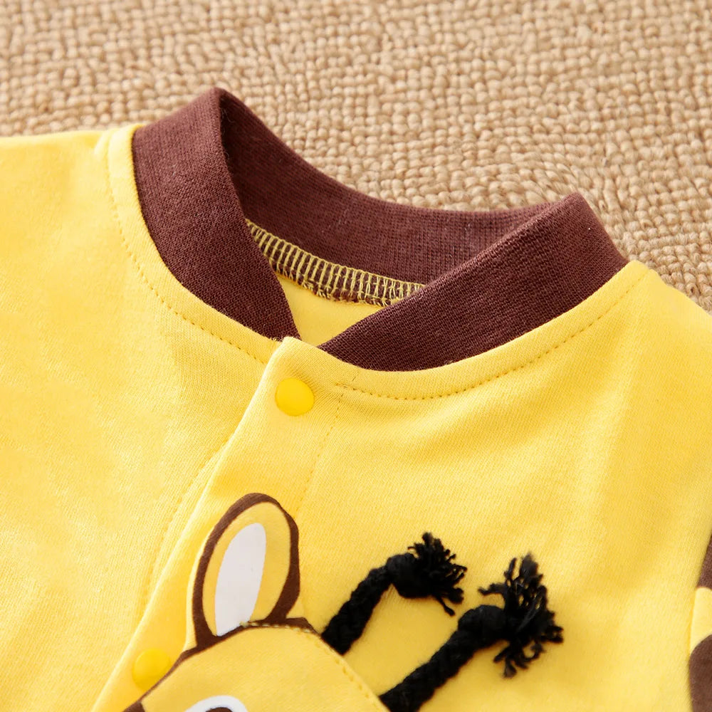 Baby Yellow Giraffe Romper Jumpsuit-  100% Cotton