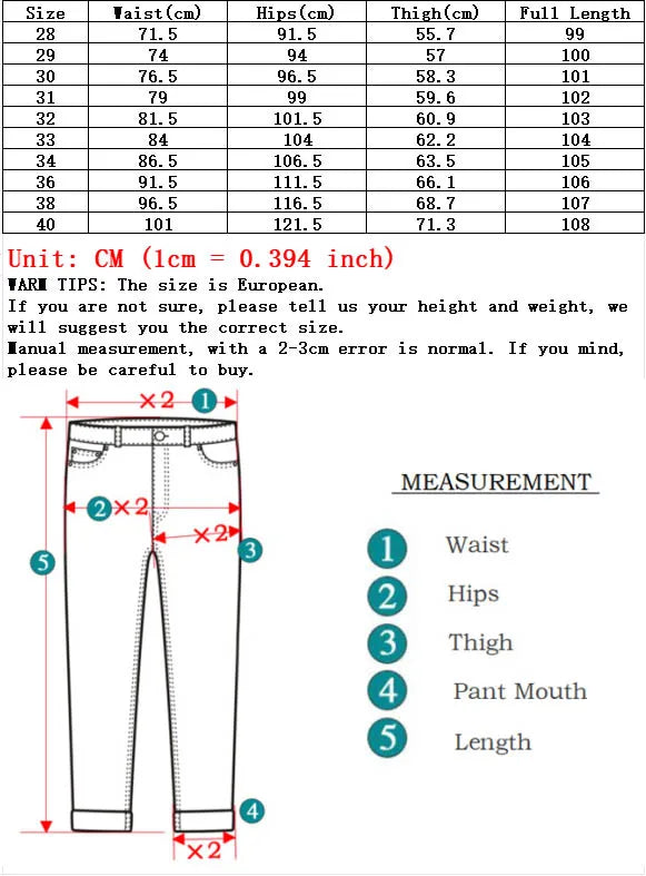 Men's Straight Leg Classic Jeans Casual - Slim Fit Stretchy Jeans