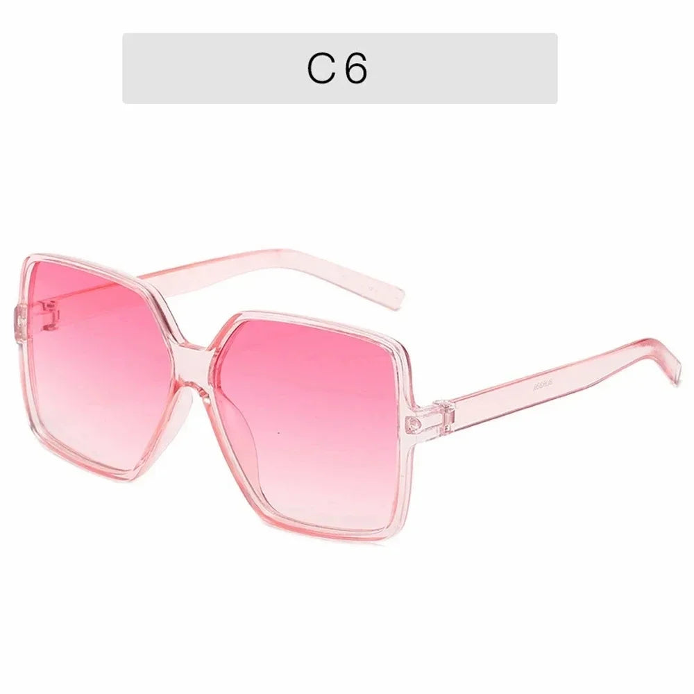 Women's Big Frame Black Square Oversized Sunglasses