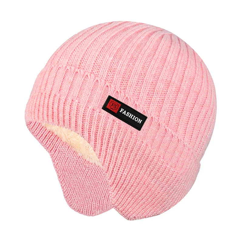 Unisex Wool Winter Knitted Fleece Hat