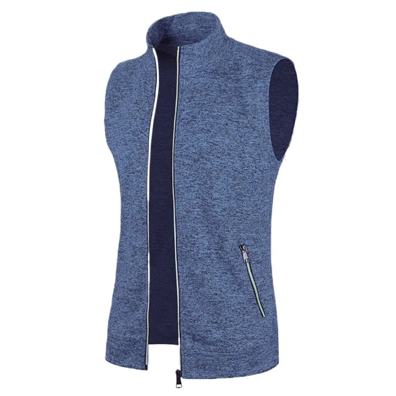 Men's Zipper Sleeveless Jacket Vest with ziper -Athletic Tops