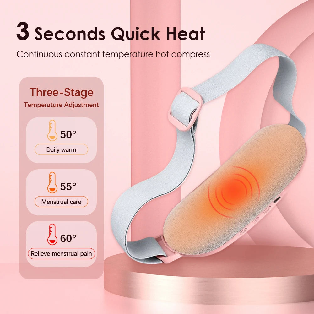 Electric Cramp Massager- Vibrating Heating Pad Belt for Menstrual Relief