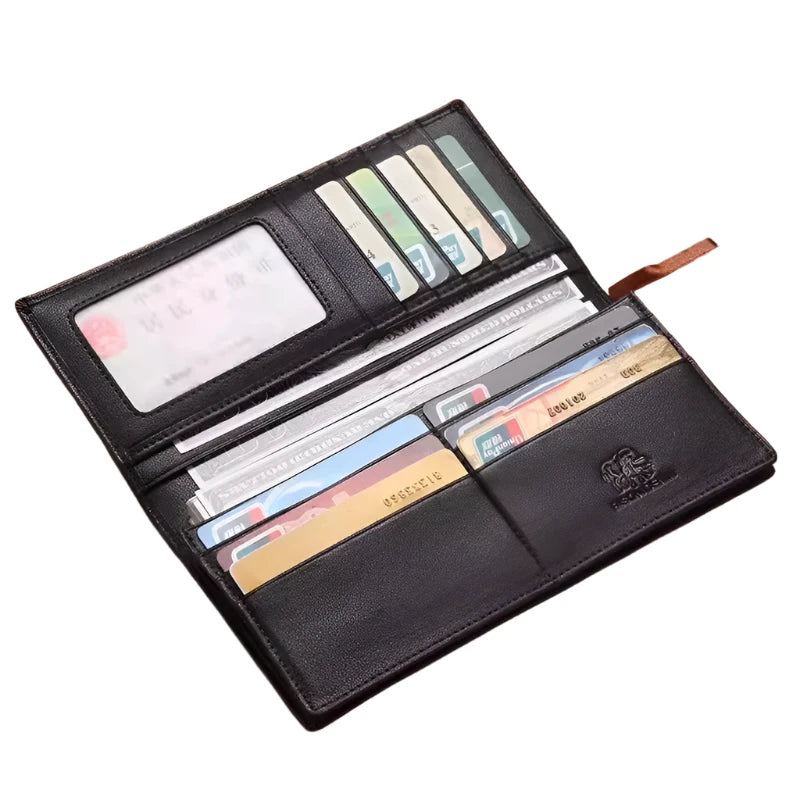 Men's Leather Wallets- Multi-Functional Cowhide Slim Genuine Leather