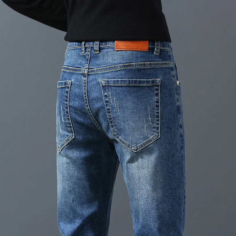 Men's Straight Leg Classic Jeans Casual - Slim Fit Stretchy Jeans