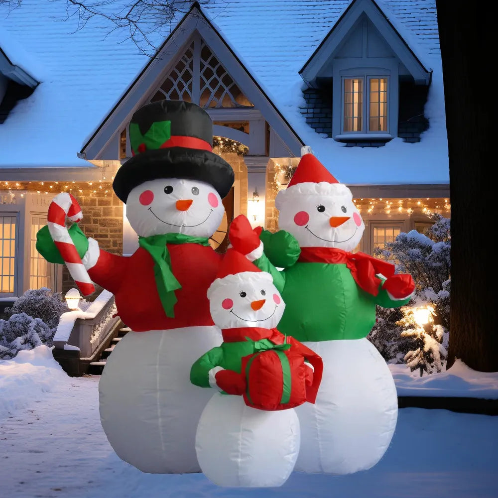 6ft/1.8M - LED Christmas Inflatable - Snowman Family of 3