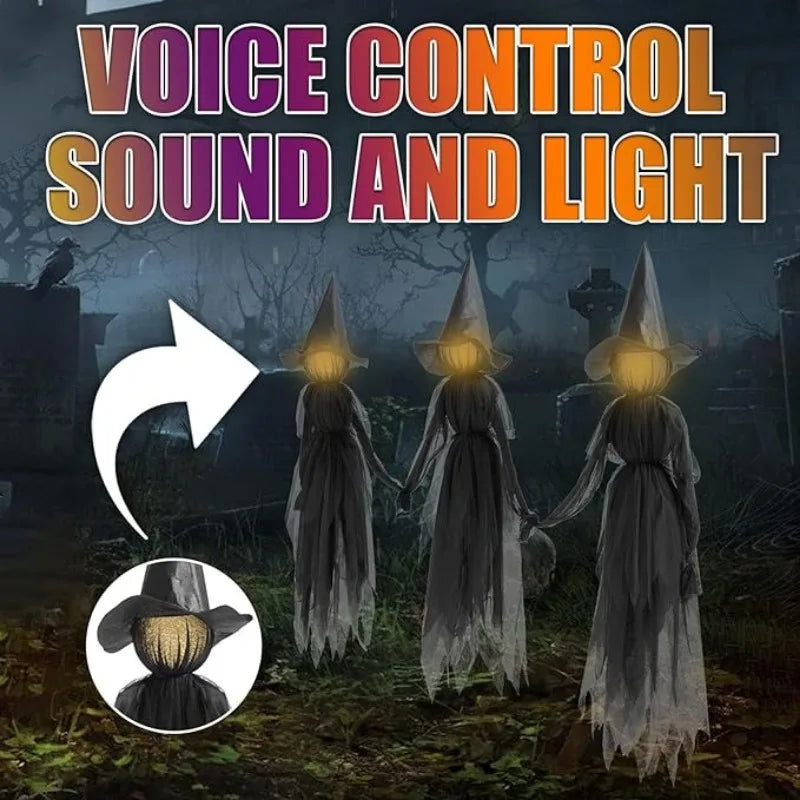 2-3PCS - Hand-Holding light up  Witches- Sound-activated