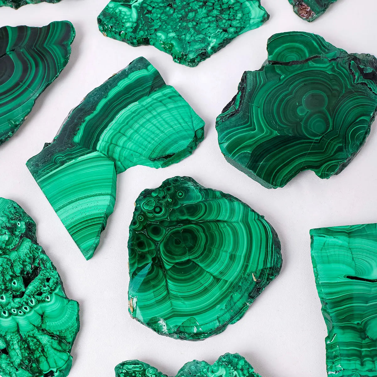 Natural Crystal Malachite Slice