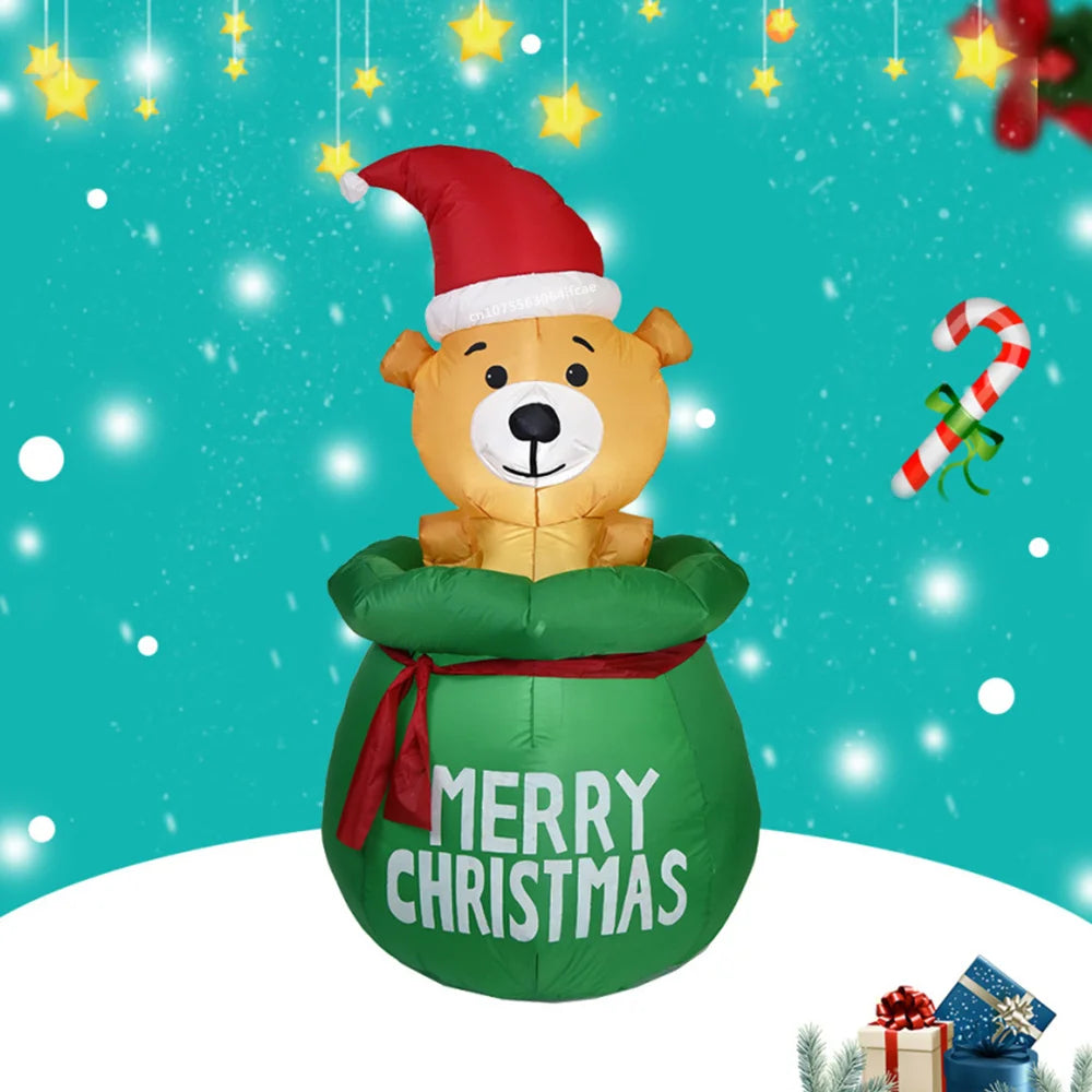 1.5M Christmas Inflatable Decoration- Bear in bag w/Built-in LED Light