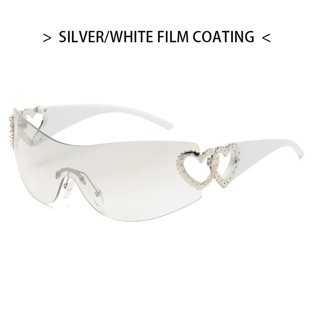 Woman's wide lens Sunglasses  with heart shaped hinges