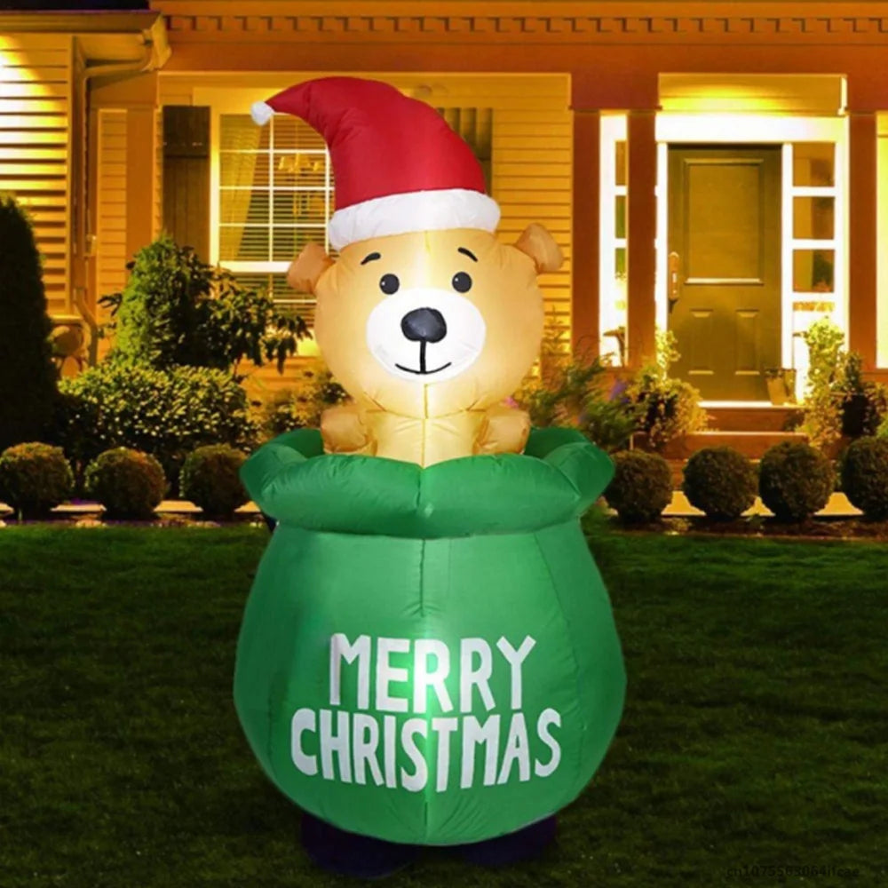 1.5M Christmas Inflatable Decoration- Bear in bag w/Built-in LED Light