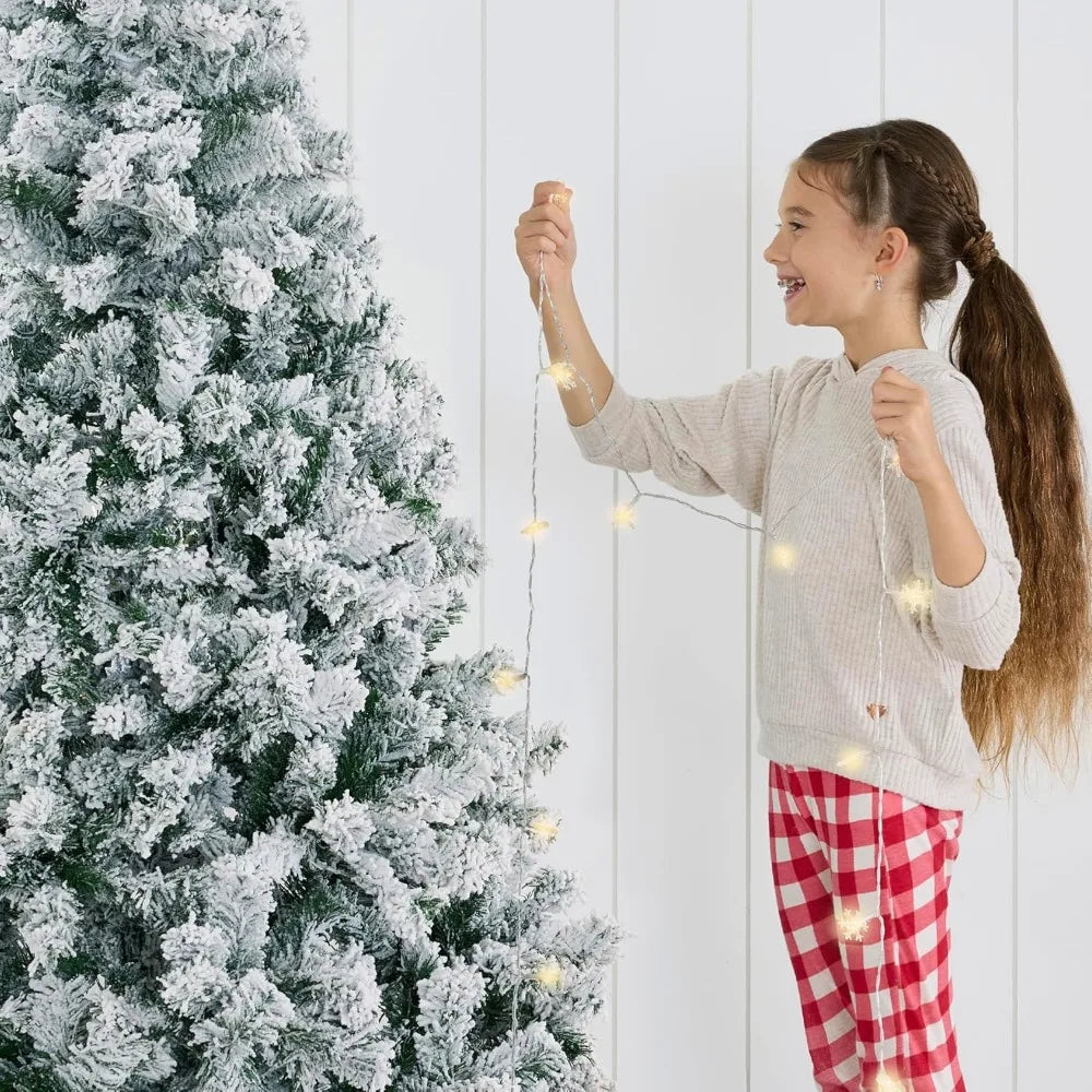 4.5ft - 9ft Artificial Christmas Tree with snow covered Appearance- comes w/Metal Stand -4.5 ft, 6 ft, 7.5 ft, 9 ft