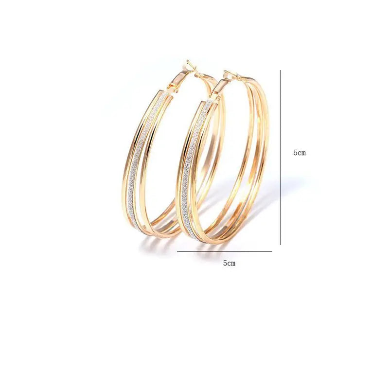 1Pair Classic Round Big Hoop Earring