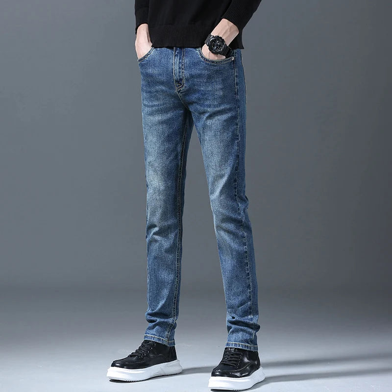 Men's Straight Leg Classic Jeans Casual - Slim Fit Stretchy Jeans