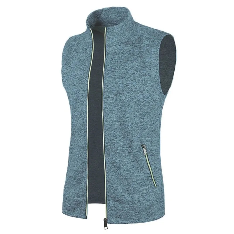 Men's Zipper Sleeveless Jacket Vest with ziper -Athletic Tops