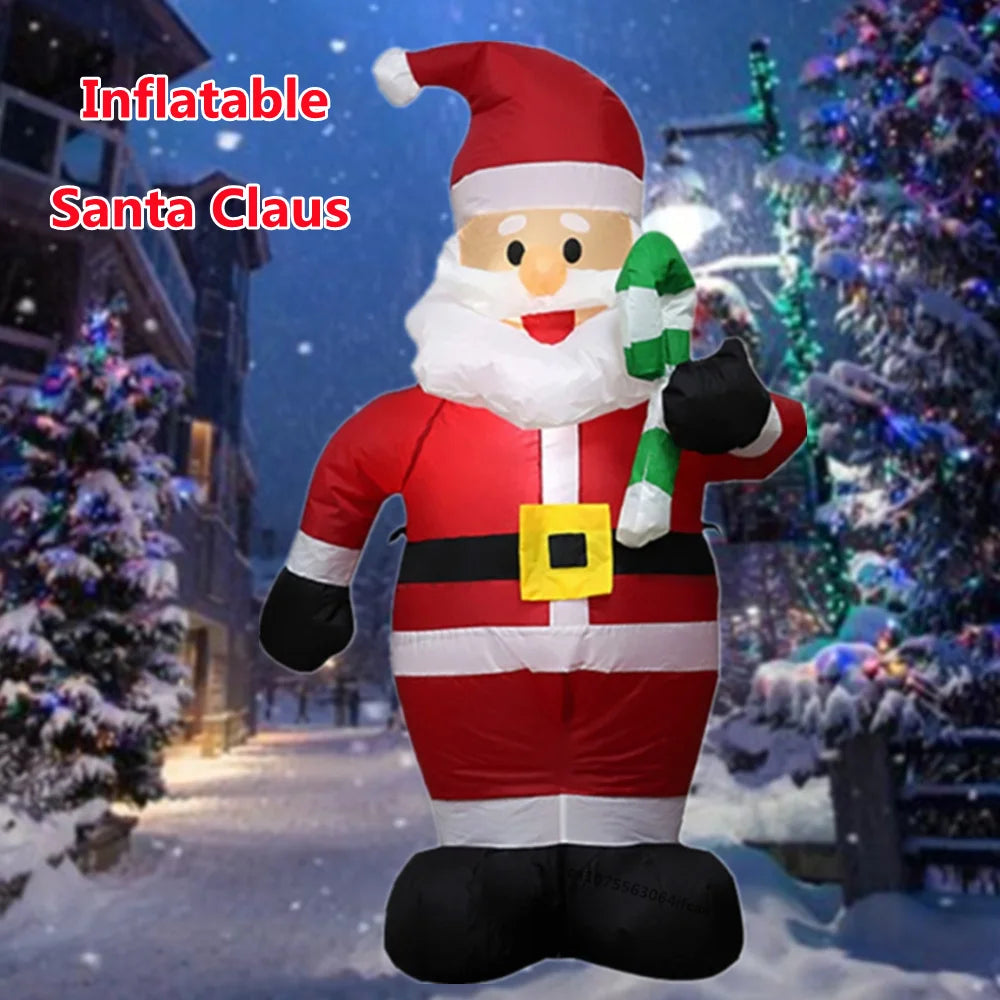 4/FT Christmas Inflatable Santa Claus Takes Candy With LED Lights Outdoor Party Supplies Christmas Decoration Garden Arrangement