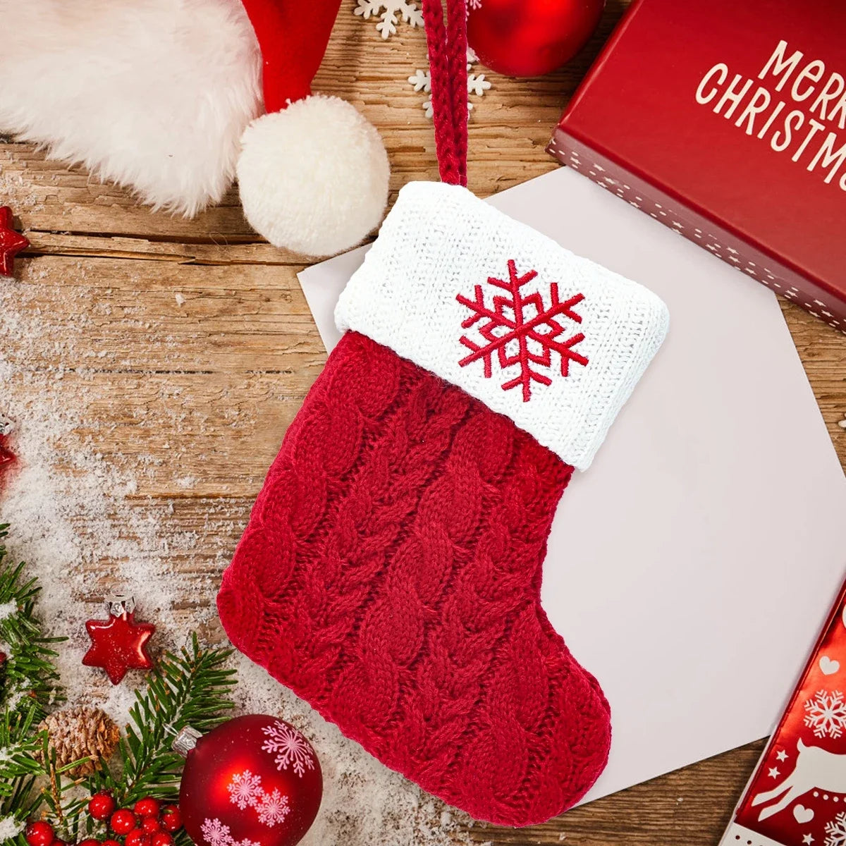 Snowflake Letter Christmas Stocking