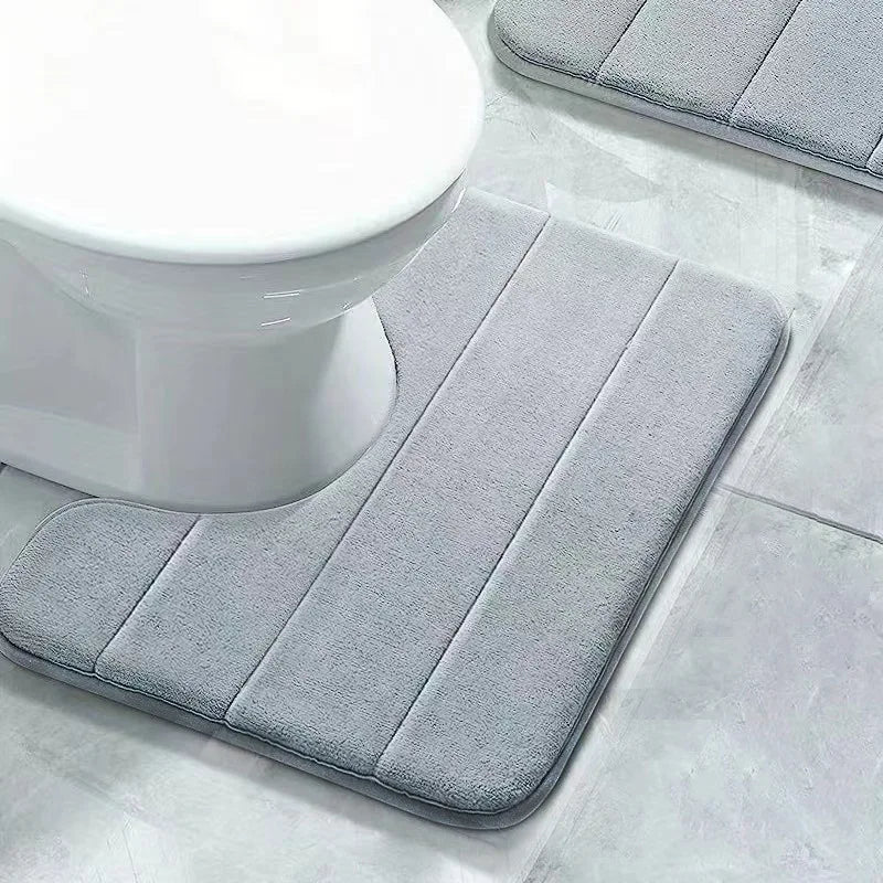 Coral velvet Bathroom Mats + Toilet