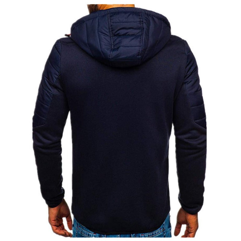 Chaqueta con capucha para hombre con bolsillos con cremallera