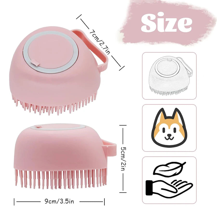 Silicone Pet Shampoo  Massage Brush Massage  With Shampoo Storage