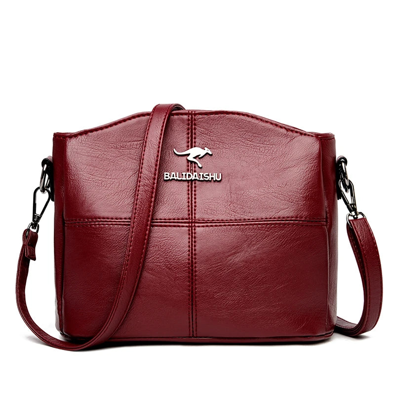 Woman's Soft Leather Handbag -Crossbody Bags