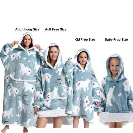 Oversized Wearable Pullover Blanket Hoodie - Soft  Flannel Fleece  Soft