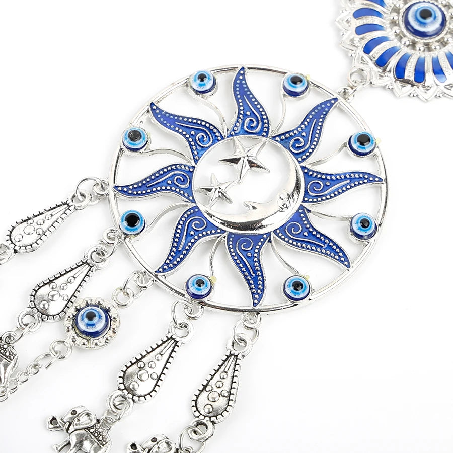 Turkish Blue Evil Eye Home Decor Wall Hanging Pendant with Hand of Fatima