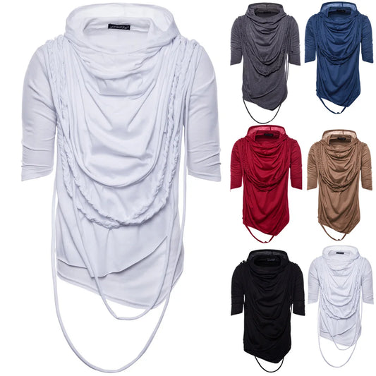 Men's hooded T-shirts with Pile collar design - S - XXL