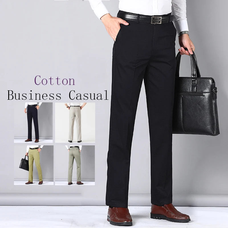 Men's Business Suit Pants Classic Straight Slim Fit