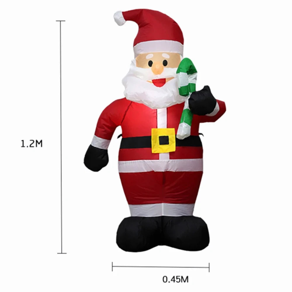 4/FT Christmas Inflatable Santa Claus Takes Candy With LED Lights Outdoor Party Supplies Christmas Decoration Garden Arrangement