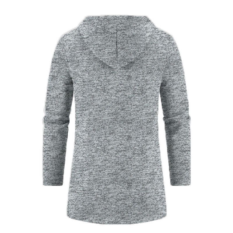 Sudadera con capucha para hombre de manga larga con cremallera - Chaqueta de invierno de gran tamaño Abrigo Sudadera negra