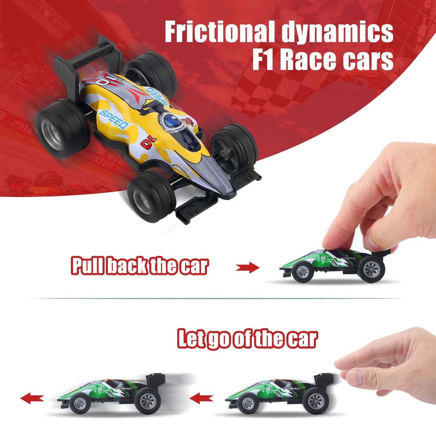 12Pcs- F1 Formula Pull Back Matchbox Cars Toy Model Set