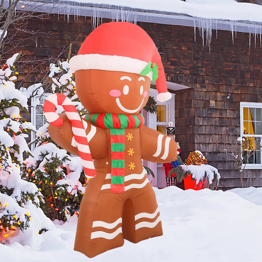 8FT LED Christmas Inflatables - Gingerbread Man