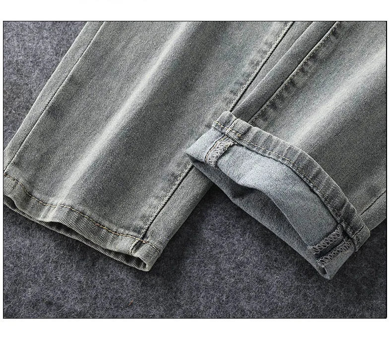 Men's Stretchy Distressed Denim Patchwork  Jeans