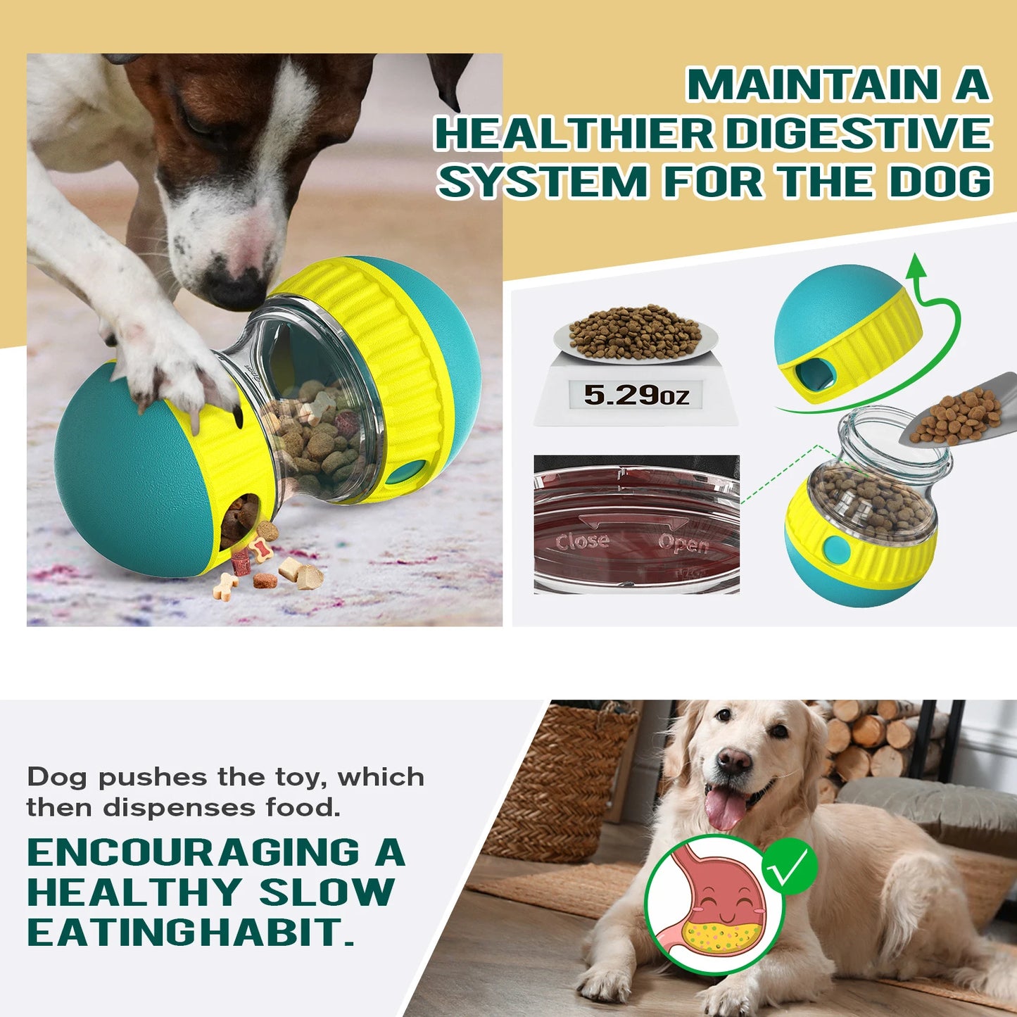 Interactive Dog Toy - Food Leakage Rolling Ball -Suitable For Small Dogs