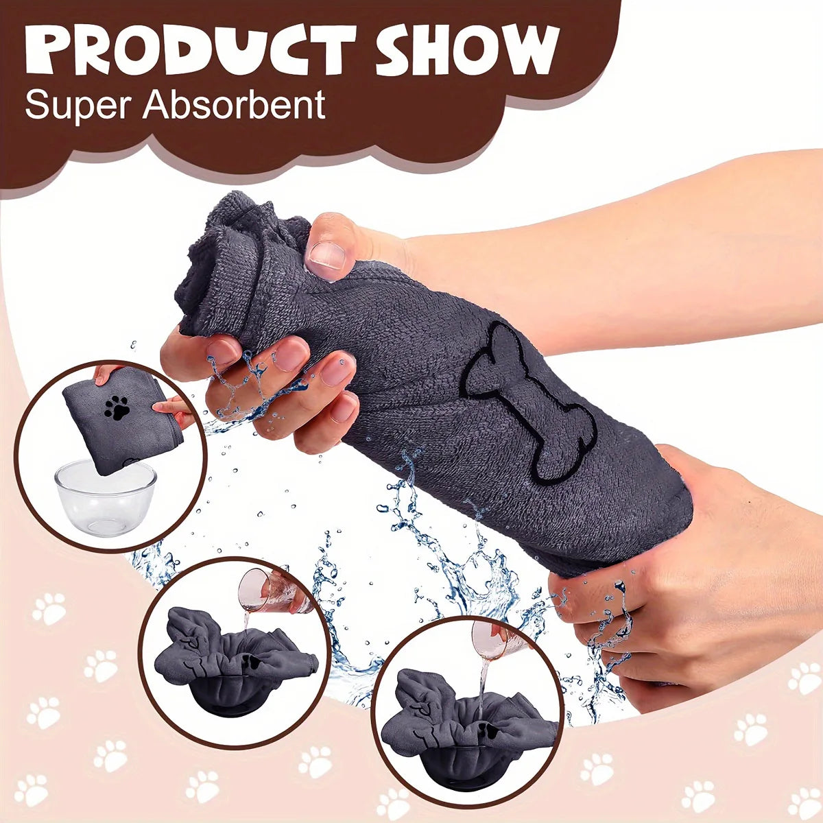 1pc Absorbent Dog Towel