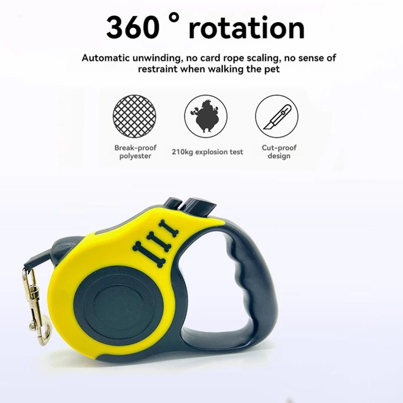 5m Automatic Telescopic Dog Traction Rope Dual-Button Retractable Dog Leash with Comfortable Handle & Smooth Extension