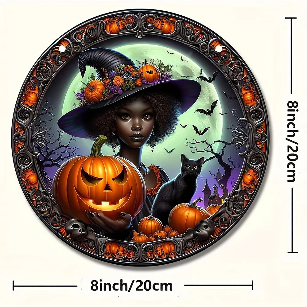 Charming Witch-Themed Wooden Sign For Halloween