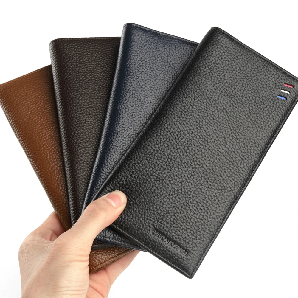 Men's Long Wallet-Thin Soft Genuine Leather