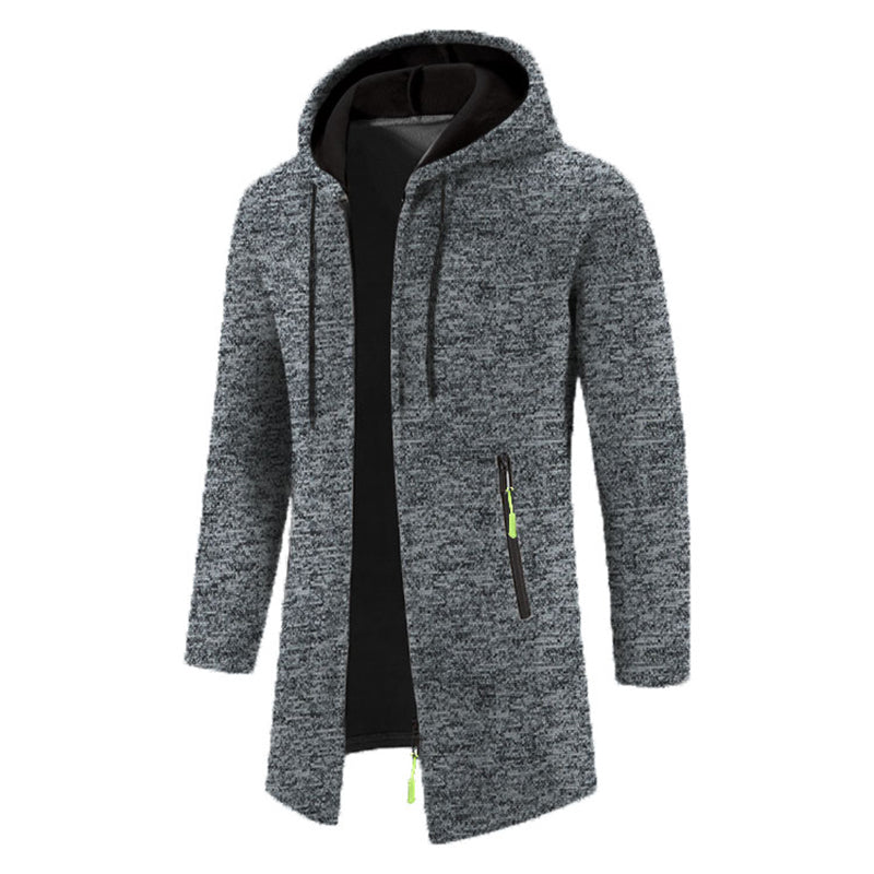 Sudadera con capucha para hombre de manga larga con cremallera - Chaqueta de invierno de gran tamaño Abrigo Sudadera negra