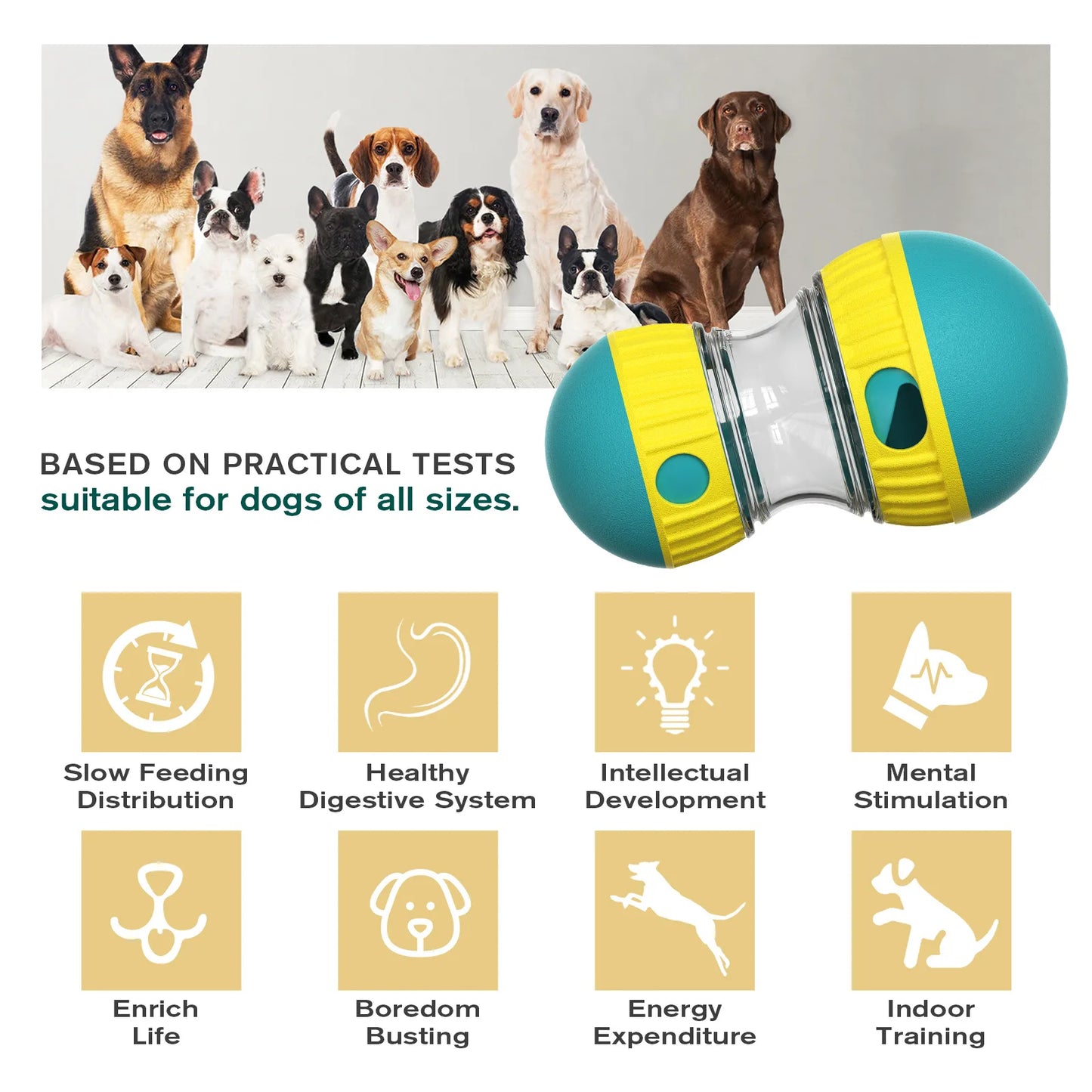 Interactive Dog Toy - Food Leakage Rolling Ball -Suitable For Small Dogs