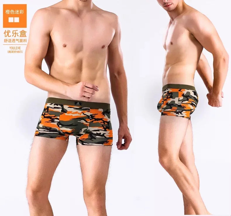 4Pcs Men's Camouflage Breathable Boxer Shorts -Size L-5XL