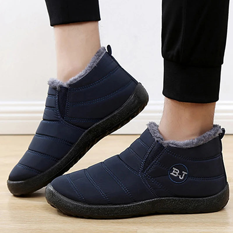 Men Casual Slip On Fur Winter Sneakers