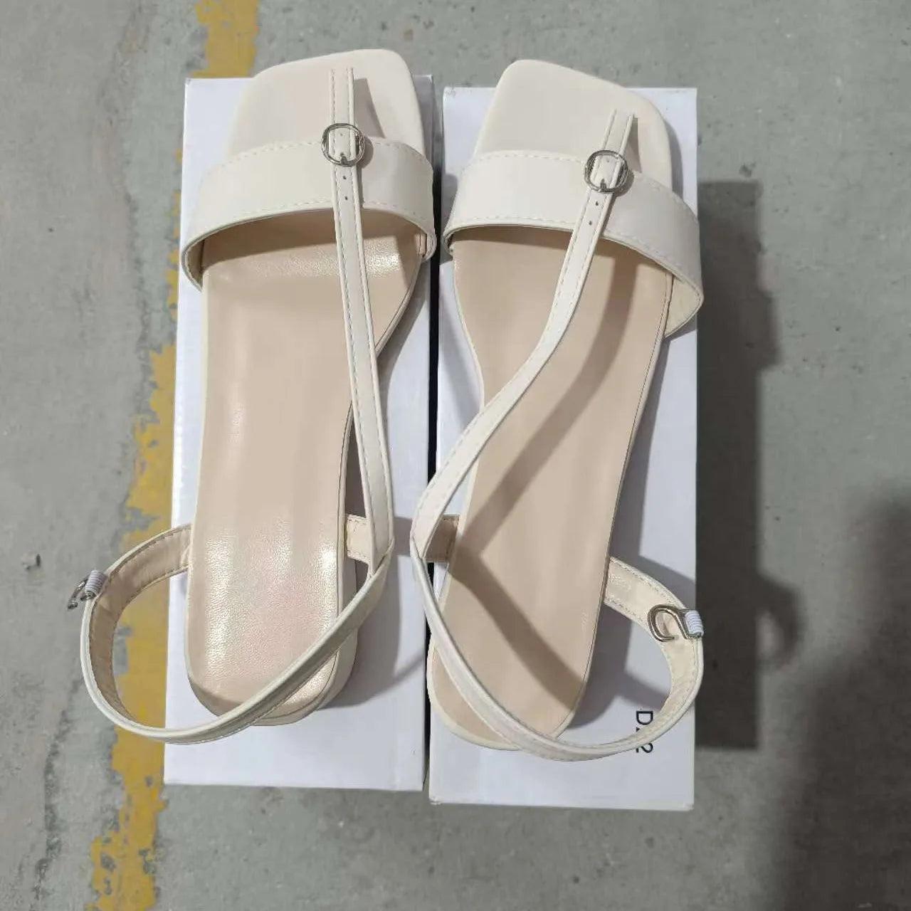 Woman's Sandals with Square Heels & Strap