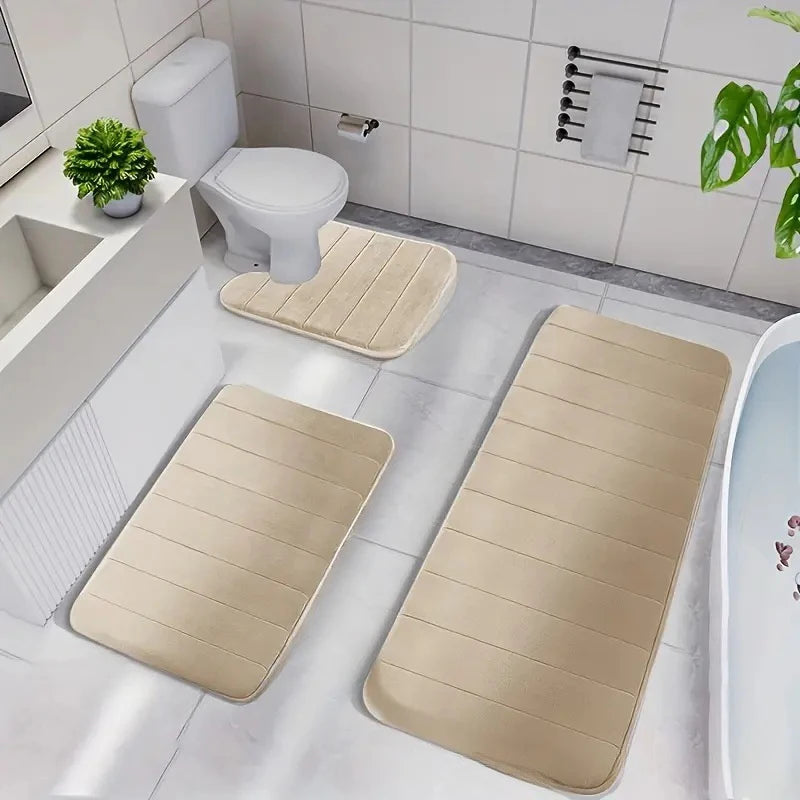 Coral velvet Bathroom Mats + Toilet