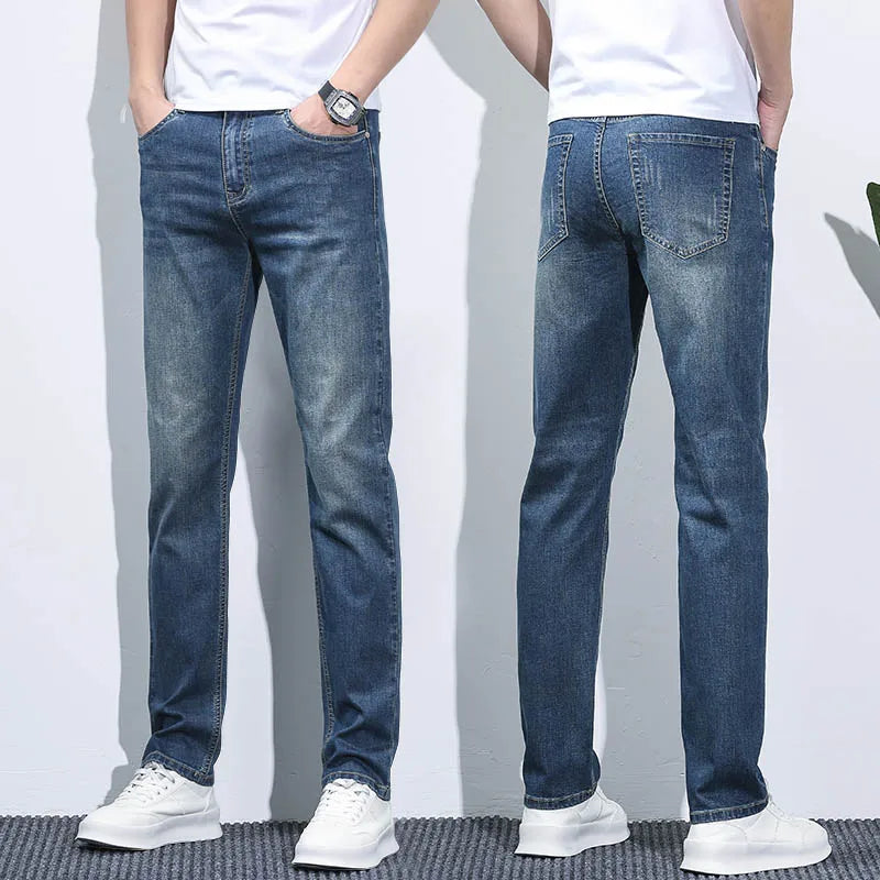 Men's Straight Leg Classic Jeans Casual - Slim Fit Stretchy Jeans