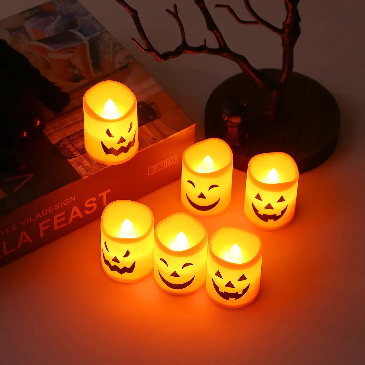 6 pc LED Candle Light Battery operated Halloween Flameless candles